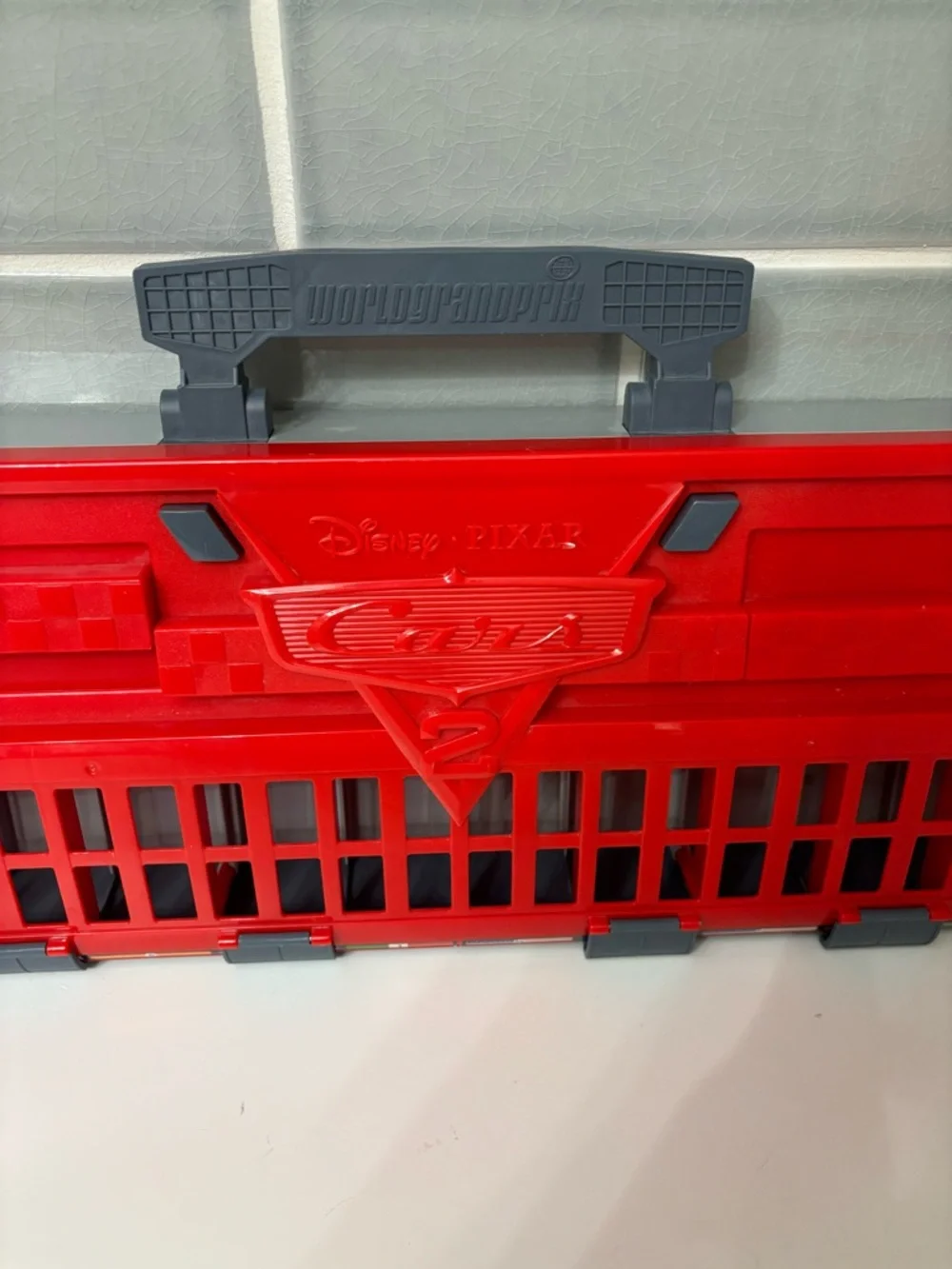 Disney Cars Red Carrying Case with Gray Handle